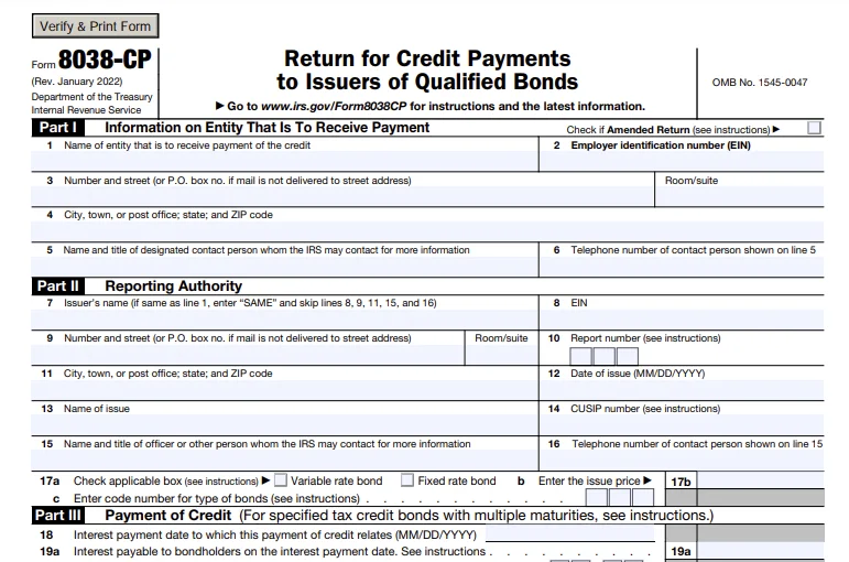 File Form 8038-CP Online