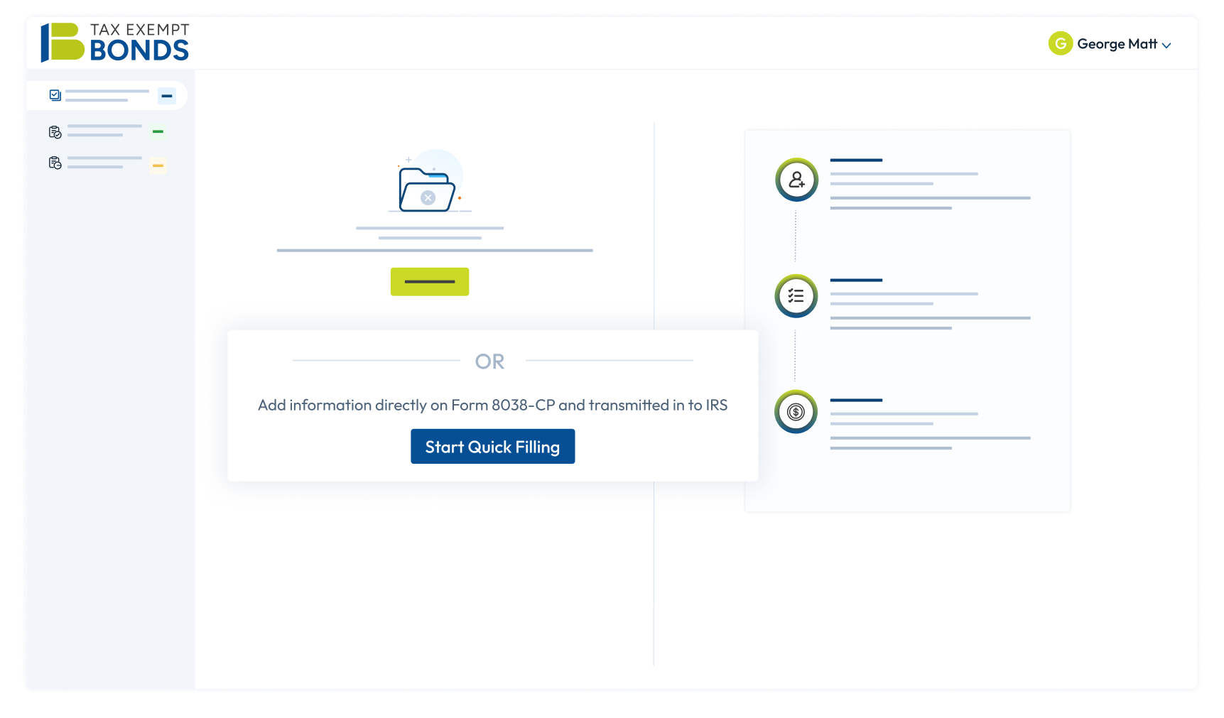 Quick E-file Form 8038-CP